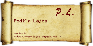 Poór Lajos névjegykártya